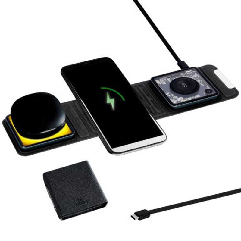 トランスペクト　4 SPRING フォースプリングス 折りたたみ式 3 in 1 ワイヤレス充電器 チャコールグレー 　4S-WC