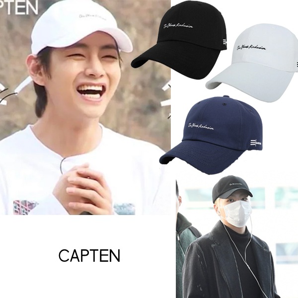 [capten] bts v 着用 筆記体 刺繍 ベースボールキャップ