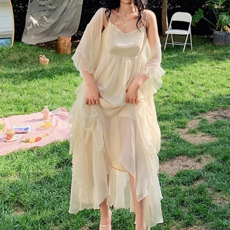 レディース トップス キャミソール ショール ドレス 大人カジュアル カジュアル 大人ガーリー