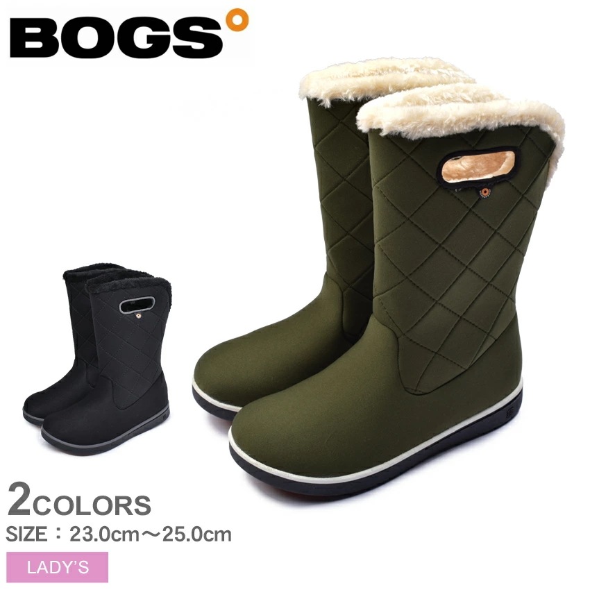 ウィメンズ ミッド ブーツ キルティング 78716 レディース シューズ 雪 ブーツ ボア レインシューズ ファー ふわふわ 防水 防滑 保温 定番 ブラック 黒 カーキ