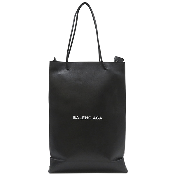 バレンシアガ BALENCIAGA トートバッグ ノースサウス ショッピングバッグ M レザー ブラック シルバー金具 黒 ハンドバック 482545【中古】