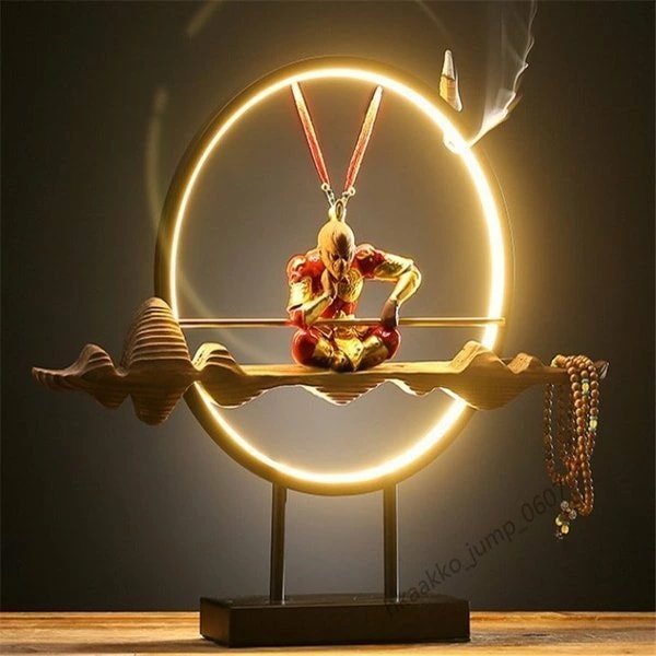 大流行の倒流香のお香立て 倒流香炉 倒流香 逆流香 西遊記人物 斉天大聖 孫悟空 飾り置物 インテリア 置物 開運風水置物 YYRA866