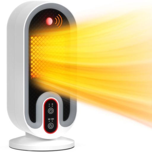 【2024最新進化】セラミックヒーター 小型【人感センサー付き・節電対策】電気ストーブ ヒーター 小型 暖房器具 省エネ 電気ファンヒーター 2段階温風切替 650W/800W ファンヒーター タイマ