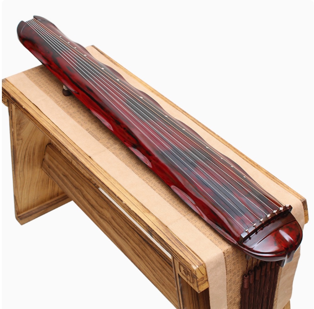 古琴 バナナ葉式 朱砂色 中国弦楽器
