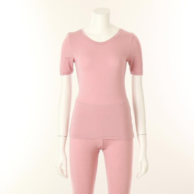 柔らかくて薄くて暖かいモーダルカシミヤ女性半袖肌着単品(WLG2552A)