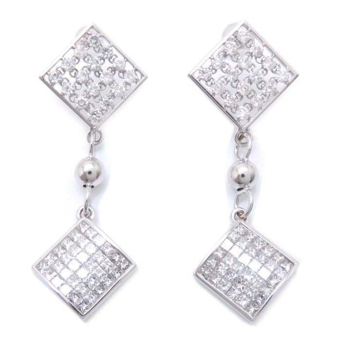 ダイヤモンド ピアス ダイヤモンド1.00x2 K18WG ホワイトゴールド / 27751【中古】 108,900円