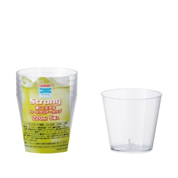 （まとめ） プラカップ/プラスチックカップ 220ml 5個入 硬質クリアカップ イベント パーティー 180個セット