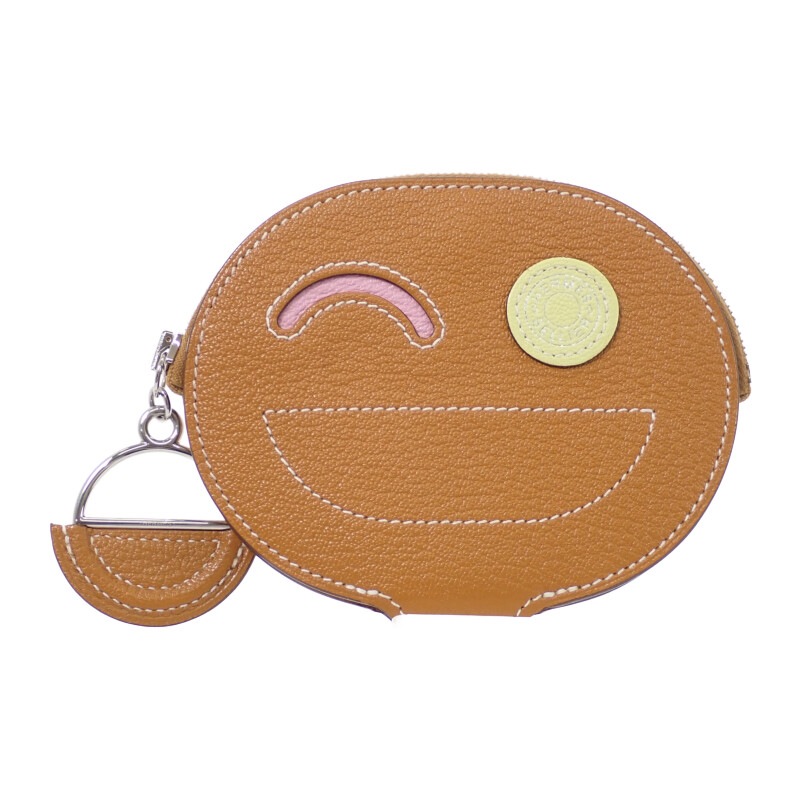 インザループウィンク H083153CJA コインケース レザー キャラメル シルバー金具 レディース【Aランク】