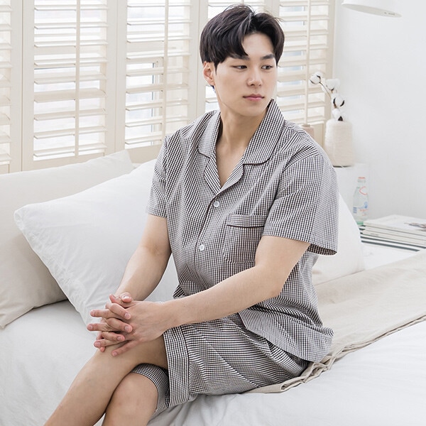 メンズサマーパジャマメンズ日焼け止めグレーン(~105)