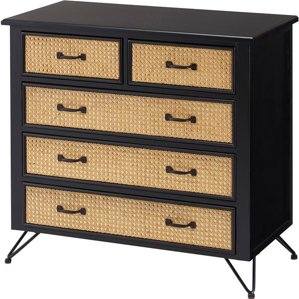 チェスト 約幅80cm ブラック 組立式 （北海道/沖縄/離島配送不可）