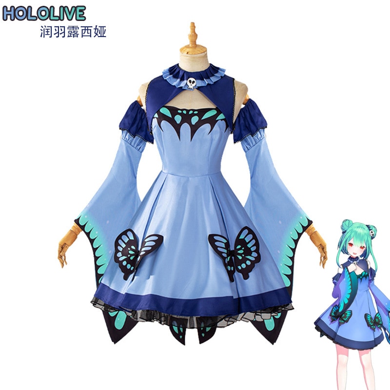 バーチャルキャスターHololive 3期生VTuber潤羽ルシアがアニメ衣装のコスプレをする