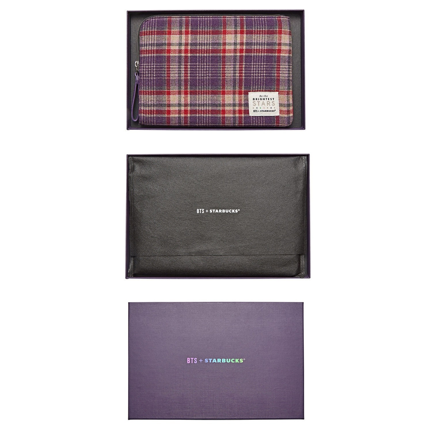 BTS Bangtan Boys (防彈少年團) x Starbucks Korea Official Tartan Check Small Pouch