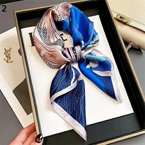 【20%OFFクーポン～】スカーフ レディース スクエアスカーフ花柄 プリントマフラー スクエアマフラー プロフェッショナルマフラー マフラー (色 : 2 Size : 70x70cm)