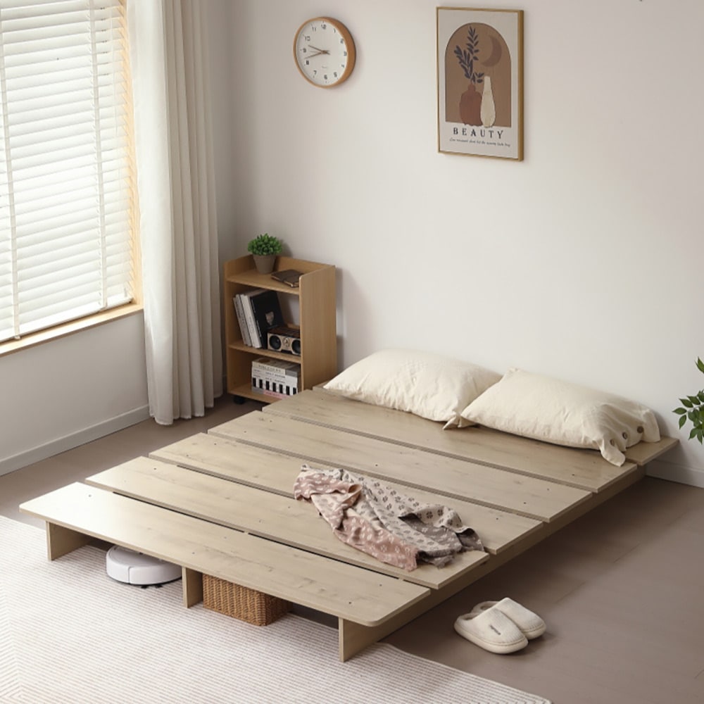 【国内即日発送】【幅140 cm】ベッドローベッドステージベッドベッドフレームすのこベッドフロアベッドロータイプssssddq足付きおしゃれ人暮らし木目トーン部部屋どもコンパクト