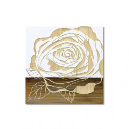 ウッド スカルプチャー アート「ローズ2」 WH+NP SA-08559