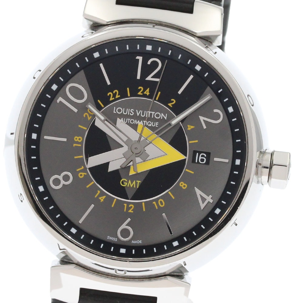 ルイ・ヴィトン LOUIS VUITTON Q1D31 タンブール GMT デイト 自動巻き メンズ 良品 箱付き_872960【中古】