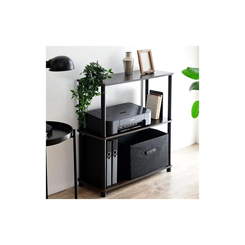 【即納】[山善] ラック 棚 (スリム) A4対応 【組立かんたん】 3段ワイド 幅68奥行27高さ76cm ダークブラウン NSR-3W(DBR4/BK) 1人暮らし