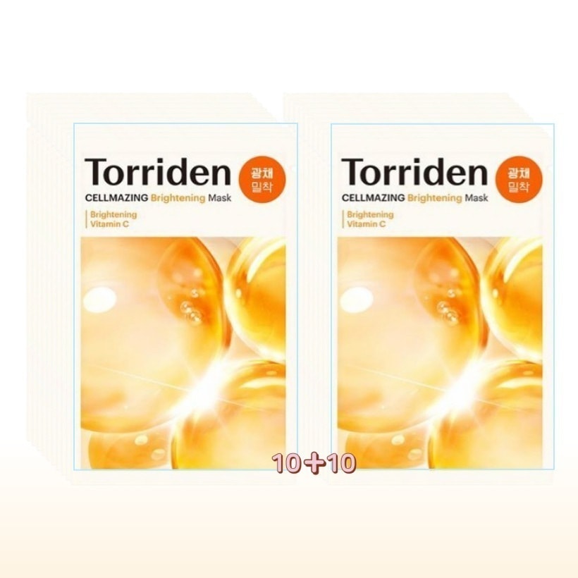 [10+10 韓国人気 マスクパック] セルメイジング ビタC ブライトニング マスクパック(20枚) / 韓国コスメ フェイスパック マスクシート ビタミンマスクパック 光彩マスクパック おすすめ