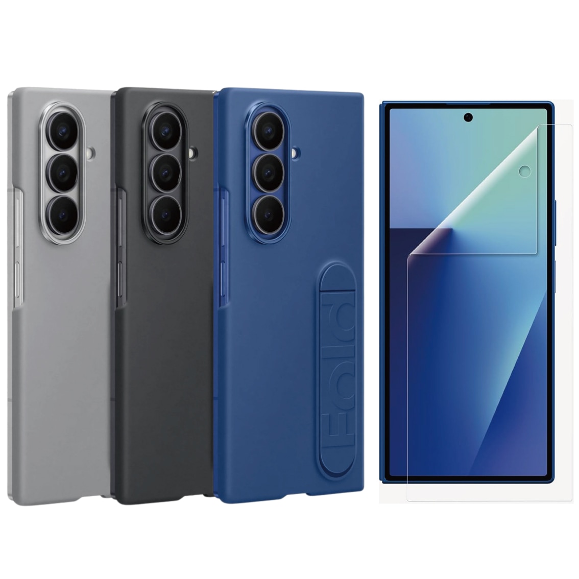 Z Fold7 ケース 純正 【純正フィルム2枚付】 シリコンケース with スタンド EF-MF966 海外純正品