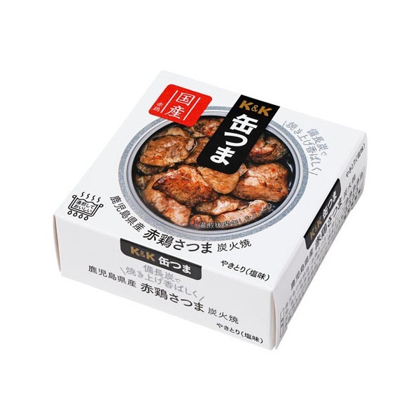 K&K 缶つま 鹿児島県産 赤鶏さつま炭火焼 45g 12 メーカー直送