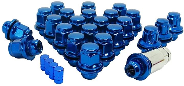 トヨタ 純正 ホイール用 平面座 カラー ロックナット ギアロック 21HEX M12xP1.5 ショート or ロング 選べる5色 青( 青 ショート P1.5 6穴用 24個セット) 6,519円