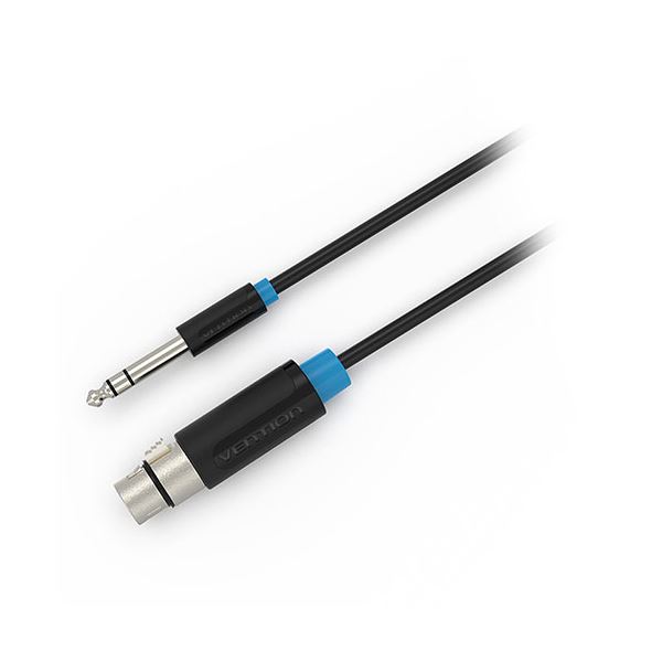[5本セット] VENTION 6.5mm Male to XLR Female オーディオケーブル 3m ブラック BB-5732X5