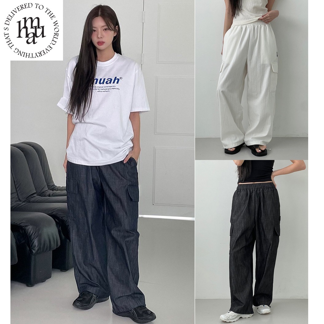 wide cargo denim pants 3色 新商品 女性服 デイリールック カップルアイテム ストリートファッション