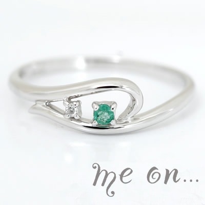 me on... 優しい貴方に贈る ナチュラルリング自然を愛する心 ナチュラル18金 K18 天然ダイヤモンド＆半貴石リング 発送目安：２３週間