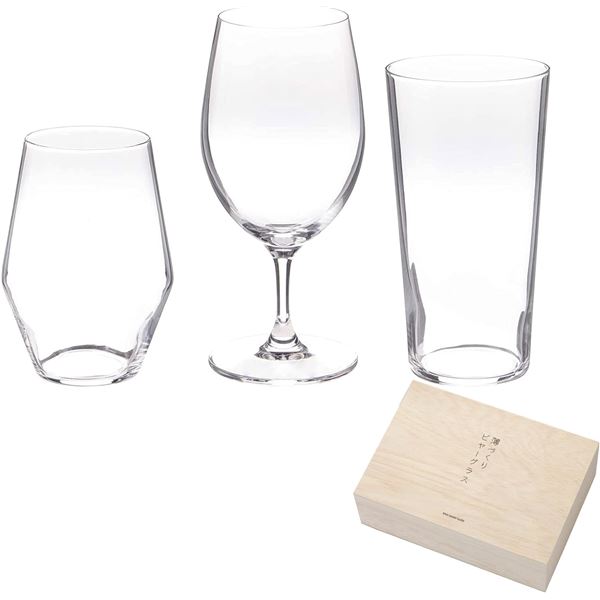 お酒を愉しむ本格グラスセット 薄づくり ビヤーグラスセット 400／350／420ml G071-T265