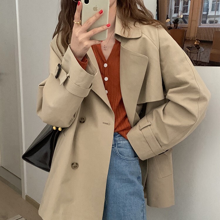 アウター コート 上着 トレンチコート ショート丈 長袖 ストレート ベルト 前開き かわいい 大人可愛い きれいめ シンプル カジュアル 大人 上品 おしゃれ お洒落 かっこいい 大人可愛い