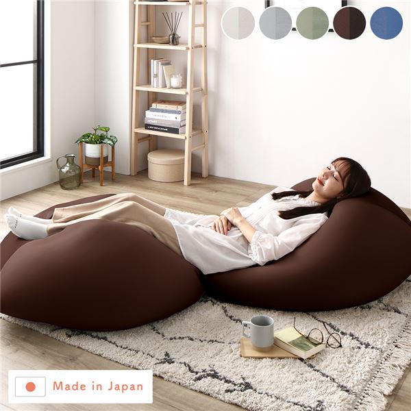 ビーズクッション キューブ型 [同色 2個セット ブラウン] 洗えるカバー クッション オットマン STIIBO