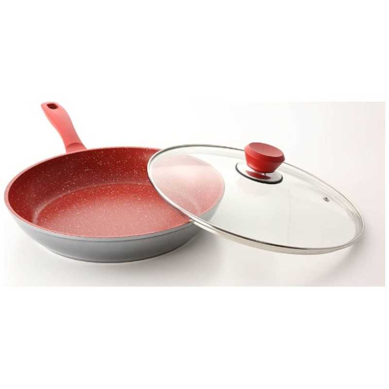 テレビショッピング研究所　IH対応フレーバーストーン ソテーパン （28cm）　66830　レッド　6683028CM