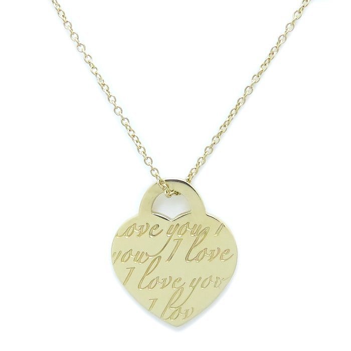 ノーツハートタグ ネックレス K18YG イエローゴールド/293984【中古】