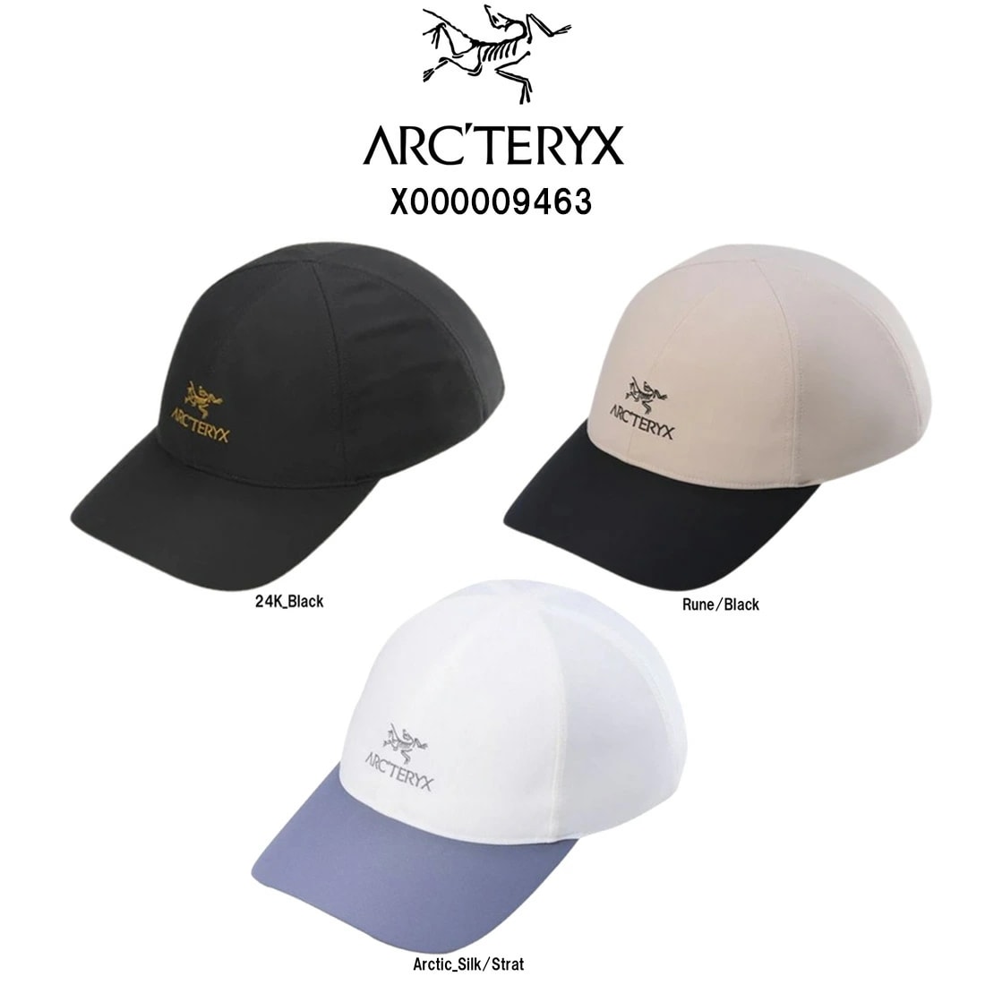 ARC TERYX キャップ バードワード ロゴ 6パネル 調整可能 防水 速乾性 通気性 軽量 帽子 ランニング 運動 X000009463