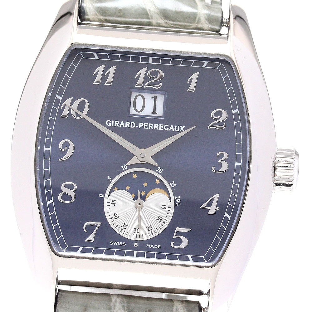 ジラール・ペルゴ GIRARD PERREGAUX 2760 リシュビル K18WG デイト ムーンフェイズ 自動巻き メンズ 良品 _826637【中古】