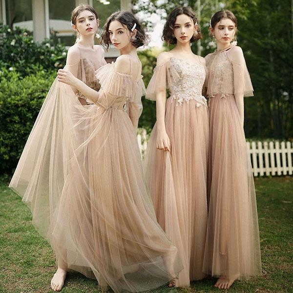 ブライズメイド ドレス ロング丈 二次会 大きいサイズ 結婚式 体型カバー 半袖 オフショルダー 謝恩会 二次会 卒業式 花嫁 ピアノ 発表会 演奏会 20代 30代