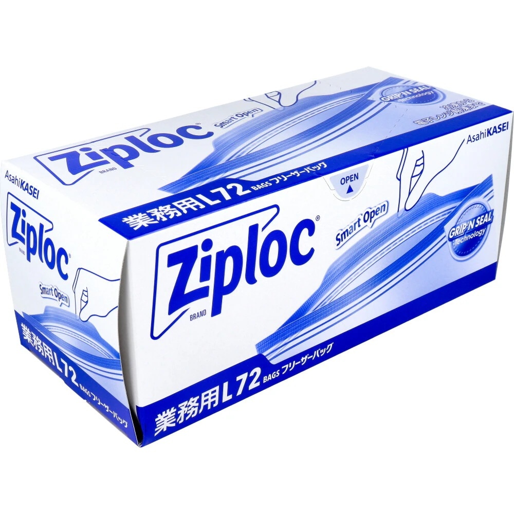 旭化成 フリーザーバッグ ダブルジッパー 冷凍解凍用 お徳用 Lサイズ 72枚入り X3箱