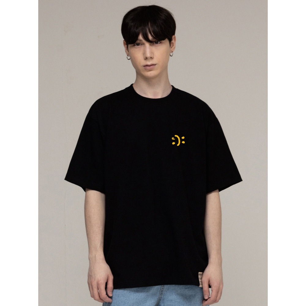 グラバースモールダブルドローイングスマイルショートスリーブTシャツ 6color