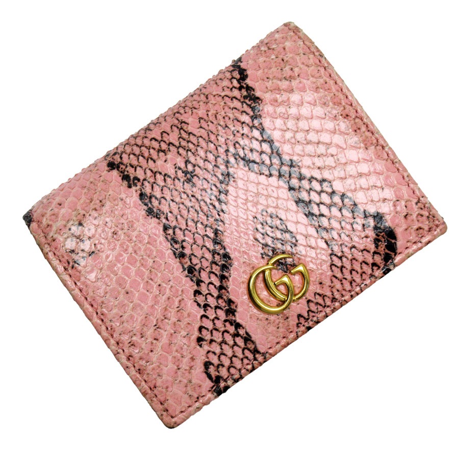 グッチ GUCCI 二つ折り財布 GGマーモント GGMarmont　 パイソン ピンク ユニセックス 456126 t19354a