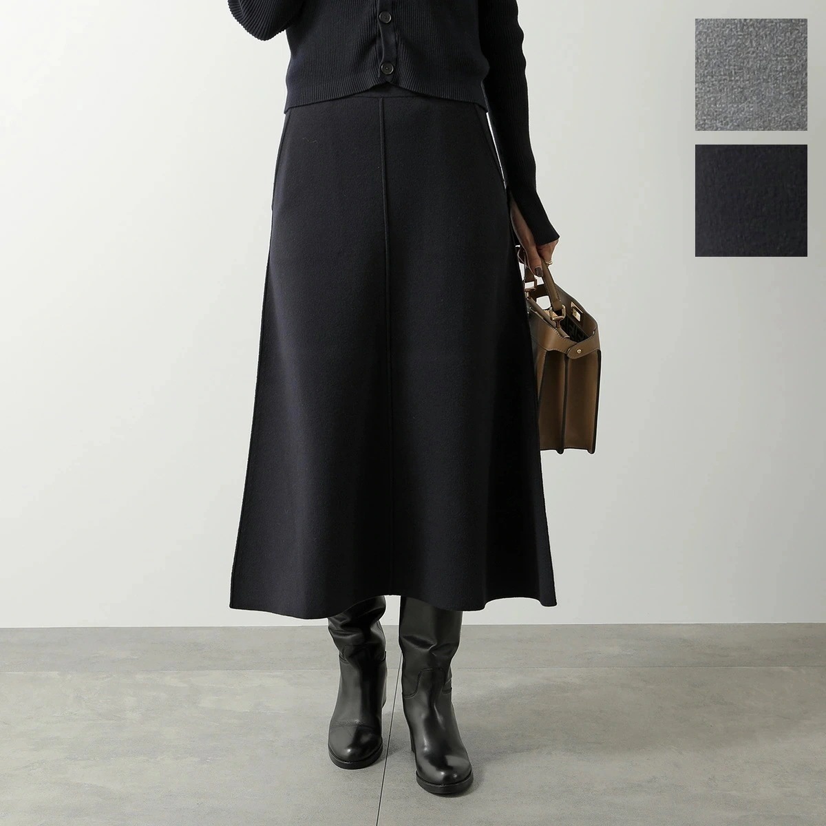 MAX MARA マックスマーラ ニットスカート VORTICE ヴォルティチェ レディース レーヨン ウール ヤーン フレア セットアップ可能 カラー2色