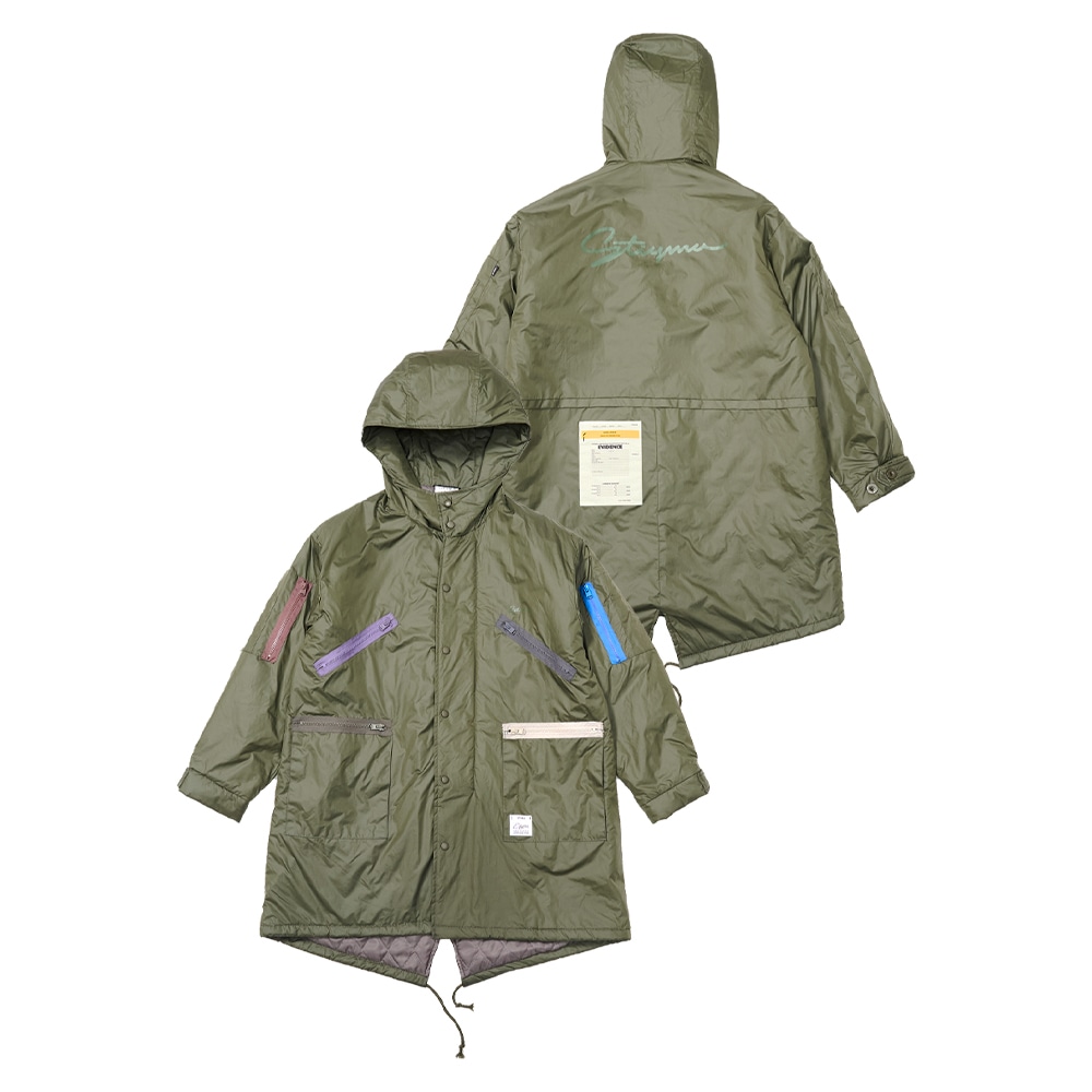 ZIPPER OVERSIZED FISHTAIL PARKA KHAKI