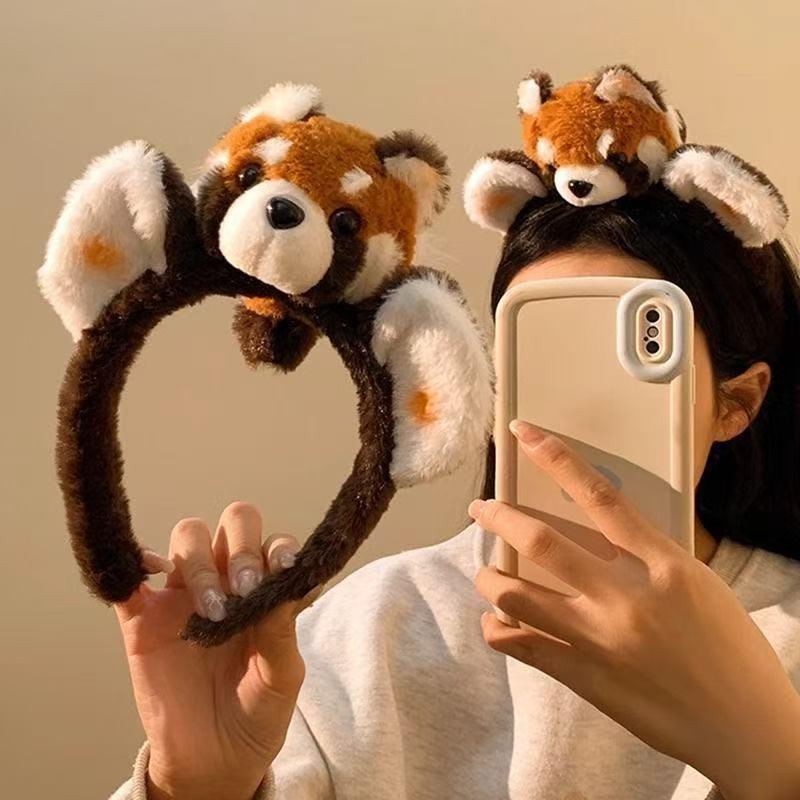 おもろい レッサーパンダ かわいい ミニチュア グッズ ストラップ キーホルダー ヘアアクセサリー カチューシャ ワッペン プレゼント ギフト ファー オシャレ