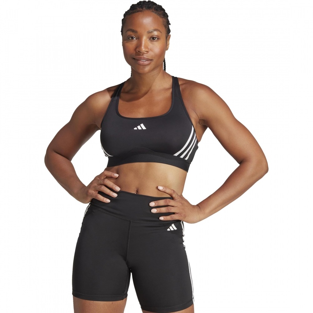 アディダスパワーリアクトトレーニングミディアムサポートスリーストライプブラブラック/ホワイト