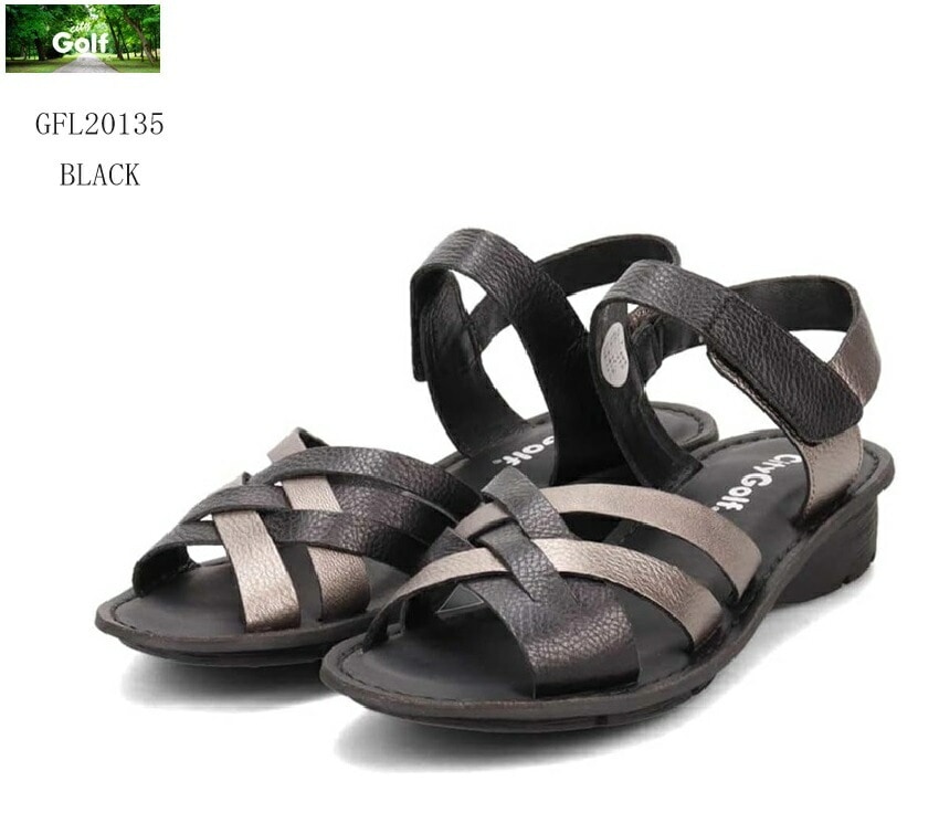 (City Golf)シティ ゴルフ GFL20135 カジュアルコンフォートアウトステッチバックストラップサンダル 本革 ベルト使いでカラーコンビネーションが楽しいサマーサンダル 旅行にも最適