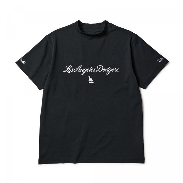 ニューエラ NEW ERA 半袖 ミッドネック Tシャツ MLB ロサンゼルス・ドジャース ブラック ゴルフ 14859925