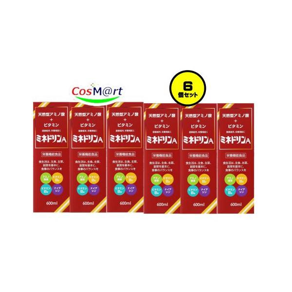 【6個セット】 【栄養機能食品】 伊丹製薬 ミネドリンA 600ml 天然型アミノ酸＋ビタミン 健康維持 栄養補給に アミノ酸液 ビタミンB2 ビタミンB6 ナイアシン 9,621円