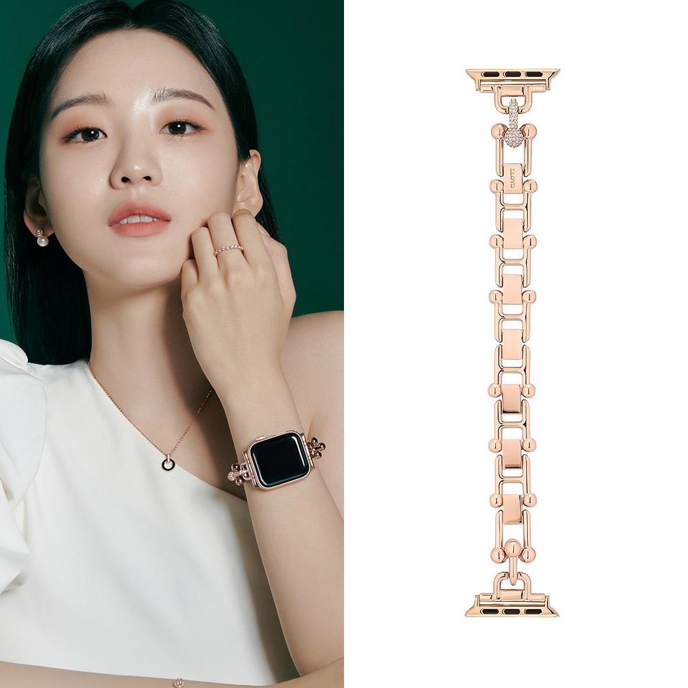 LLOYD [38/41 SIZE]ボールポイントローズゴールドメタルアップルウォッチストラップLL2T21707PGG