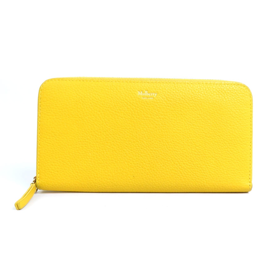マルベリー MULBERRY ラウンドファスナー長財布 レザー イエロー レディース h29812f