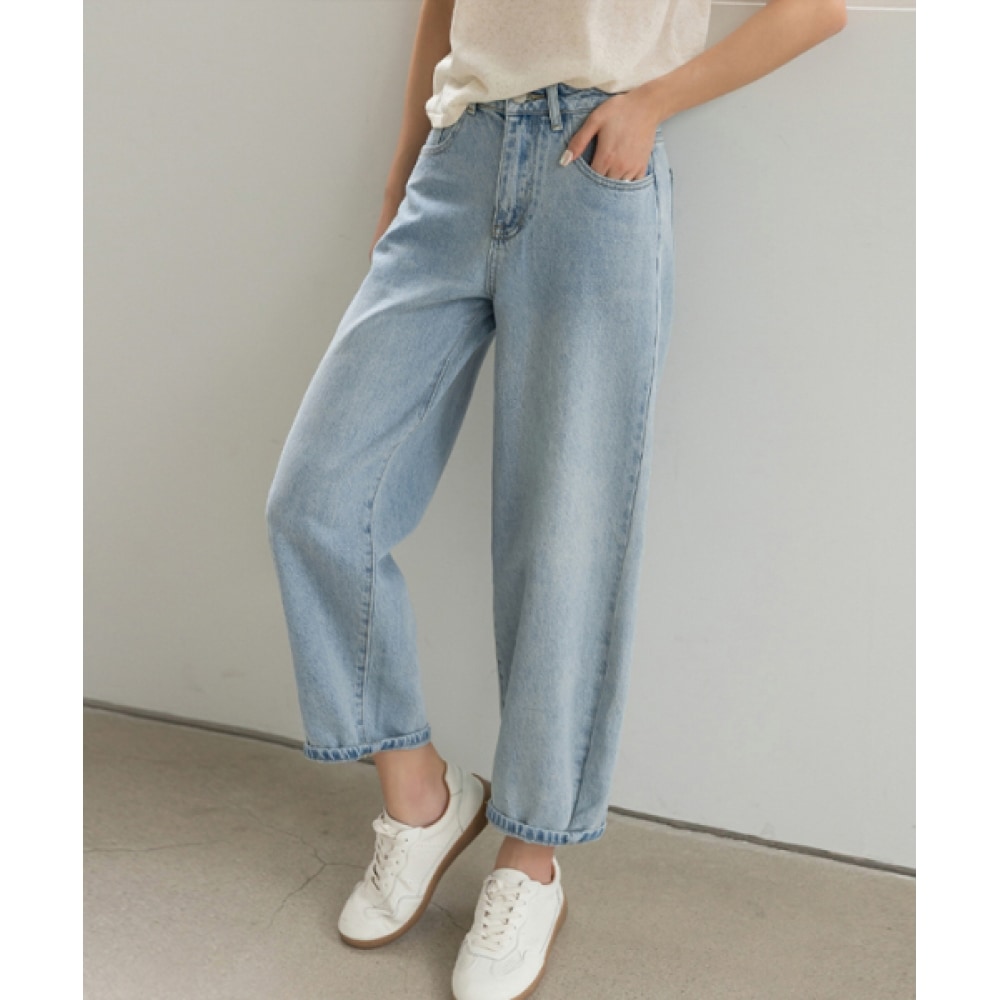 FRENCHCHIC ビスコスデニムバギーパンツ 캔드릭