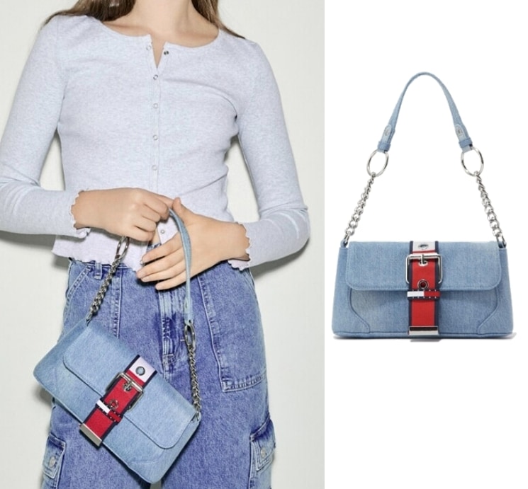 Cotton Denim Shoulder Bag (T32E6ABG15TWT1)
